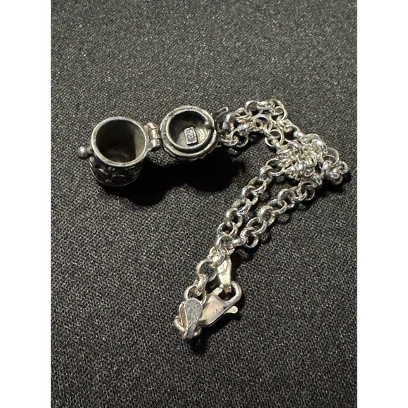 925 Vintage Prayer Box Poisen Articulated 7in Bracelet - Picture 4 of 4